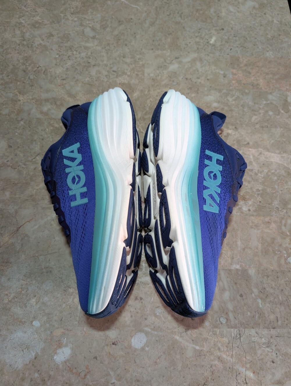 Hoka One One Bombi 8 Bellwether Blue Running Cushioned Shoes Women's Size 8.5 - Picture 6 of 10